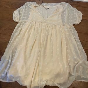 ivory polyester short dress